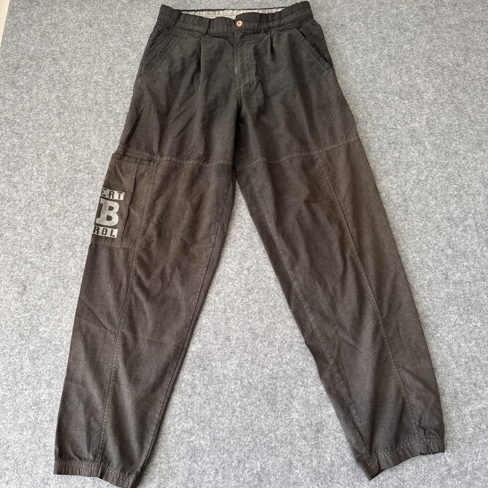 Vintage Bugle Boy Desert Patrol Cargo Pants Mens 31x30 Dark‎ Wash Gray
